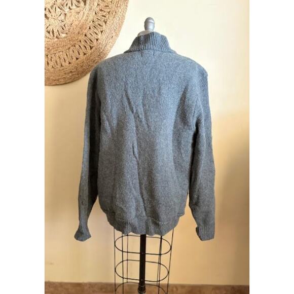 Winona Knits Wool Sherpa Lined Full Zip Sweater Jacket Men’s L Green USA - Picture 4 of 6